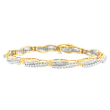 14K Yellow Gold Round and Baguette Cut Winding Love Diamond Bracelet (3.00 cttw, H-I Color, SI1-SI2 Clarity)-0