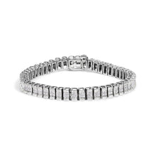 14K Gold 3.0 Cttw Princess Cut Quad Invisible Set Tennis Bracelet (H-I Color, SI1-SI2 Clarity) - 7”-0