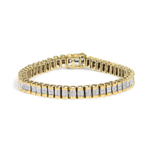 14K Gold 3.0 Cttw Princess Cut Quad Invisible Set Tennis Bracelet (H-I Color, SI1-SI2 Clarity) - 7”-1