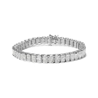 14K Gold 5.00 Cttw Square Princess Cut White Diamond Rectangular Invisible Set Link Tennis Bracelet (H-I Color, SI2-I1 Clarity) - 7.5” Inches