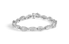 14K White Gold 2.00 Cttw Diamond Swirl and Pear Shape Link Bracelet (I-J Color, I2-I3 Clarity) - 7"-0