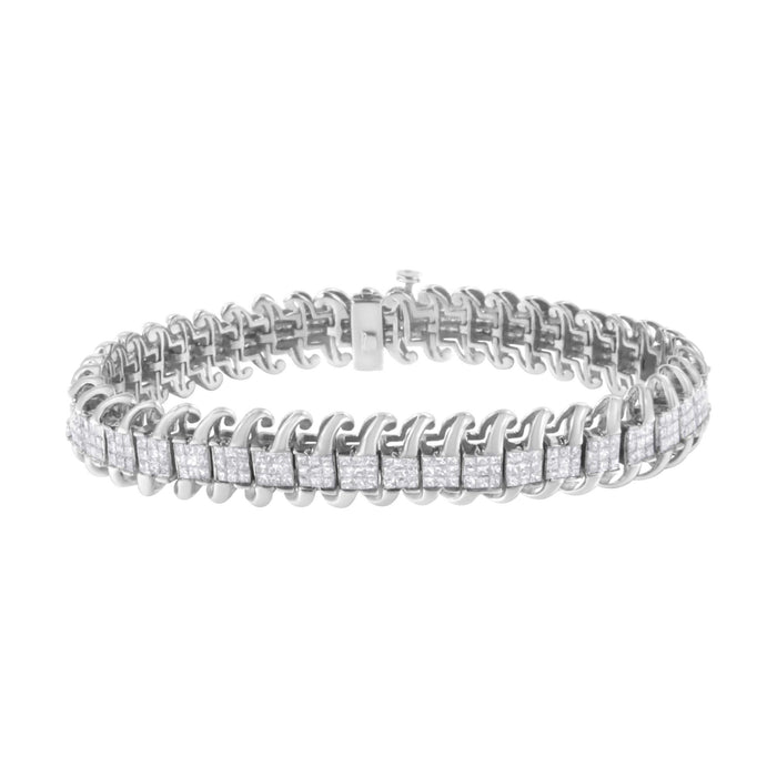 14K White Gold 5.0 Cttw Princess Cut Diamond 7