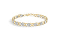 10K Yellow Gold 1.00 Cttw Diamond 5 Stone Floral Cluster and "X" Link 7" Bracelet (I-J Color, I3 Clarity)-0