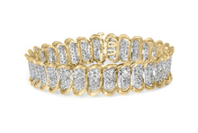 10K Yellow Gold 4.00 Cttw Pave Diamond Classic Link 7" Bracelet (I-J Color, I2-I3 Clarity)-0