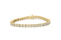 10K Yellow Gold 4.00 Cttw Channel Set Round Diamond Tennis 7