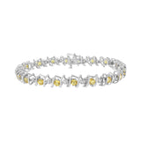 .925 Sterling Silver Lab-Grown Birthstone and 1/6 Cttw Round Diamond Tennis Bracelet (H-I Color, I1-I2 Clarity)-4 thumbnail 5