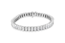 14K White Gold 5.00 Cttw Invisible Set Princess-Cut Diamond Belt and Buckle Tennis 7" Bracelet (H-I Color, SI1-SI2 Clarity)-0