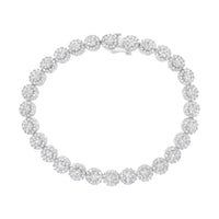 14K White Gold 3-3/4 Cttw Round-Brilliant Cut Diamond 7-1/4