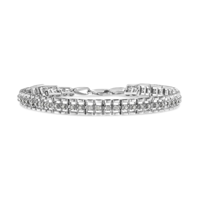 .925 Sterling Silver Diamond Double-Link 7