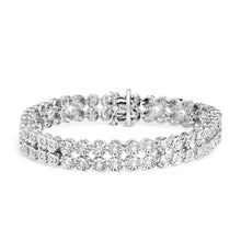 .925 Sterling Silver 2.0 Cttw Miracle Set Diamond 2 Row Link Bracelet - 7" Inches-0