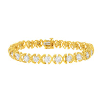 10K Yellow Gold Plated Sterling Silver 2 cttw Diamond 