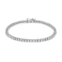 14K White Gold 4-Prong Set Lab Grown Round Diamond Classic Tennis Bracelet (F-G Color, VS1-VS2 Clarity) - 7.25