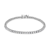 14K White Gold 4-Prong Set Lab Grown Round Diamond Classic Tennis Bracelet (F-G Color, VS1-VS2 Clarity) - 7.25
