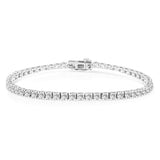 14K White Gold 4-Prong Set Lab Grown Round Diamond Classic Tennis Bracelet (F-G Color, VS1-VS2 Clarity) - 7.25