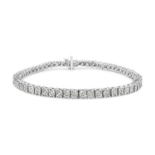 .925 Sterling Silver 1.0 Cttw Diamond Square Frame Miracle-Set Tennis Bracelet (I-J Color, I3 Clarity) - 8"-1