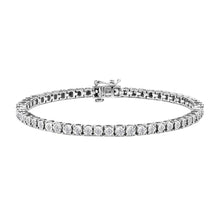IGI Certified .925 Sterling Silver 1.0 Cttw Miracle-Set Diamond Round Miracle Plate Tennis Bracelet (I-J Color, I3 Clarity)-0