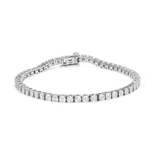 .925 Sterling Silver 1.0 Cttw Miracle-Set Diamond Round Faceted Bezel Tennis Bracelet (I-J Color, I3 Clarity)-2