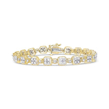10K Yellow Gold 2.0 Cttw Diamond Square Link Bracelet (J-K Color, I2-I3 Clarity) - Size 7.25"-0
