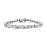 .925 Sterling Silver 1/4 Cttw Diamond Round Miracle Plate and 
