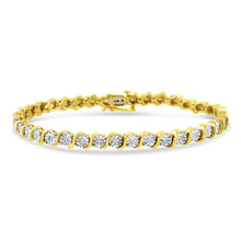 .925 Sterling Silver 1/4 Cttw Diamond Round Miracle Plate and "S" Link Tennis Bracelet (I-J Color, I2- I3 Clarity) - 7"-2