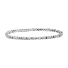 .925 Sterling Silver ½ Cttw Miracle-Set Diamond Round Half Bezel 7” Tennis Bracelet (I-J Color, I2-I3 Clarity)-0