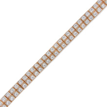 14K Rose Gold 3.0 Cttw Lab Grown Diamond Two Row Milgrain 7" Inch Tennis Bracelet (G-H Color, VS2-SI1 Clarity)-1