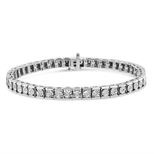 .925 Sterling Silver Miracle Set Diamond Accent Classic Tennis Bracelet (I-J Color, I2-I3 Clarity) - 7.25"-0