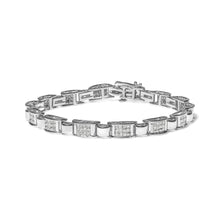 14K White Gold 2.00 Cttw Princess Diamond Invisible Set Link Bracelet (H-I Color, SI2-I1 Clarity) - 7"-0