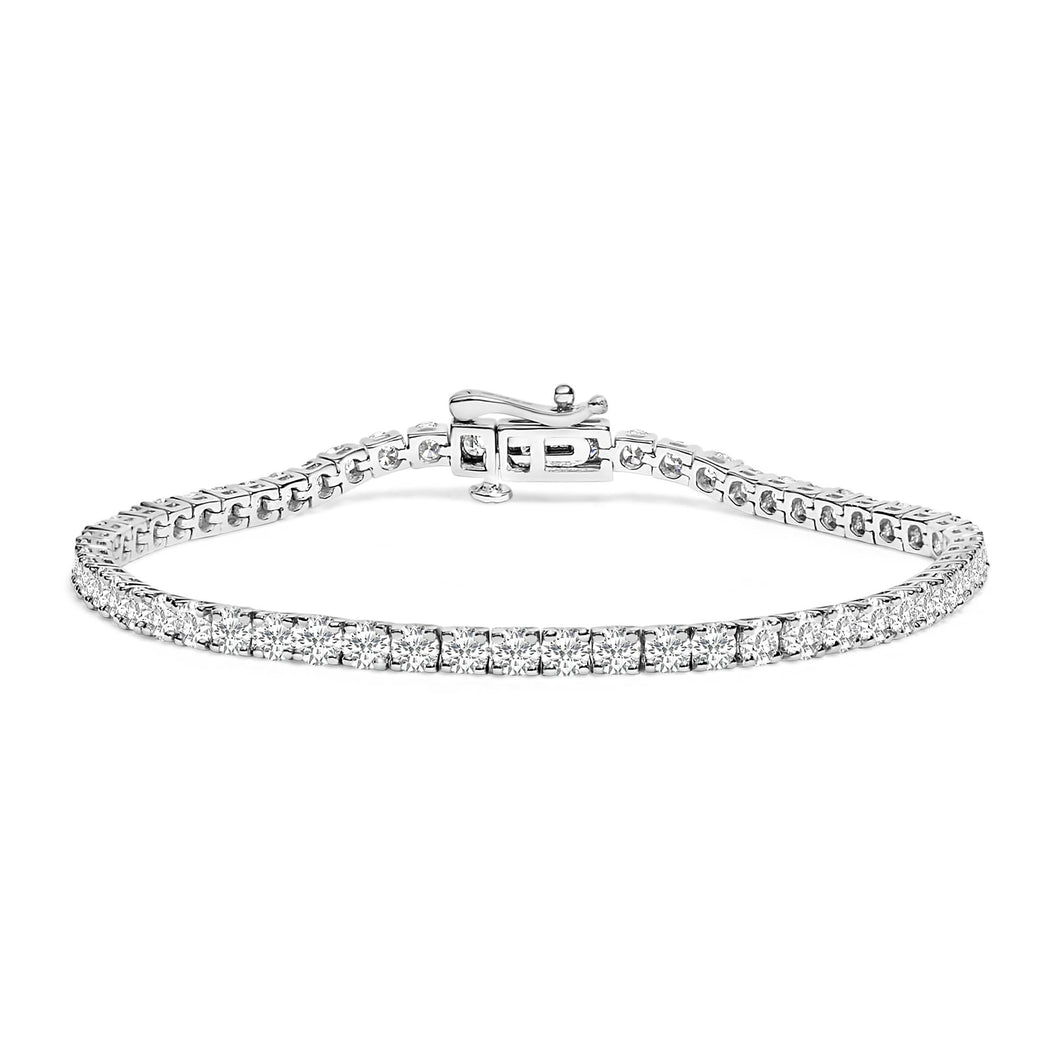 14K White Gold 6.00 Cttw Lab Grown Diamond Classic Tennis Bracelet  - 7.25