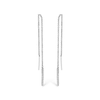 10K White Gold 1/10 Cttw Diamond Threader Earrings