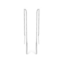 10K White Gold 1/10 Cttw Diamond Threader Earrings-0