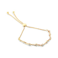 .925 Sterling Silver Diamond Accent Heart and Wave Link Bolo Bracelet (I-J Color, I2-I3 Clarity) - 6