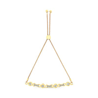 .925 Sterling Silver Channel Set Diamond Accent Twist 4”-10” Adjustable Bolo Bracelet (I-J Color, I3 Clarity)