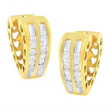 10K Yellow Gold 1/2 cttw Diamond Huggy Heart Hoop Earrings (I-J Clarity, I2-I3 Color)-0