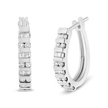 10K Gold Round and Baguette-Cut Diamond Hoop Earrings (I-J Color, I2-I3 Clarity)-0