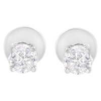 14K White Gold 1/2 Cttw Pie-Cut Diamond Solitaire Stud Earrings (H-I Color, SI1-SI2 Clarity)