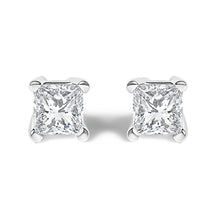 .925 Sterling Silver 1/4 Cttw Princess-Cut Diamond Solitaire Stud Earrings (H-I Color, I3 Clarity)-0