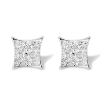 .925 Sterling Silver 3/4 Cttw Diamond Composite Curved Square Stud Earring (I-J Color, I3 Clarity)-0