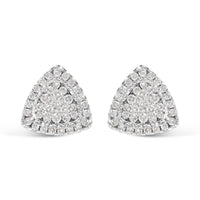 14K White Gold 1/2 cttw Trillion Shaped Diamond Stud Earrings (H-I Clarity, SI2-I1 Color)
