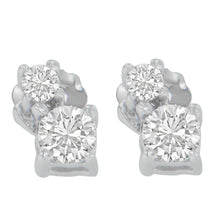 14K White Gold 1/2 cttw Round Cut Diamond Earrings (H-I, SI2-I1)-0