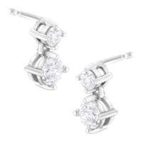 14K White Gold 1 cttw Double Diamond Stud Earrings (H-I Clarity, SI2-I1 Color)