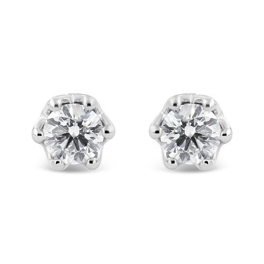 14K Gold 1/2 Cttw Round Diamond Crown Stud Earring (I-J Color, I1-I2 Clarity)-0