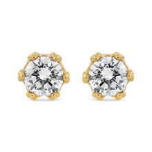 14K Gold 1/2 Cttw Round Diamond Crown Stud Earring (I-J Color, I1-I2 Clarity)-1