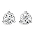 14K White Gold 3-Prong Martini Set Brilliant Round-Cut Solitaire Lab Grown Diamond Screwback Stud Earrings (F-G Color, VS1-VS2 Clarity)-0