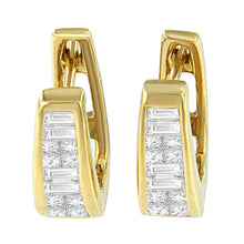 14k Yellow Gold 1/2ct TDW Princess and Baguette Diamond Earrings (I-J,VS1-VS2)-0
