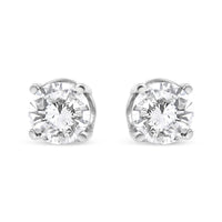 14K White Gold 3/4 Cttw Lab Grown Diamond 4-Prong Classic Stud Earrings (F-G Color, VS2-SI1 Clarity)