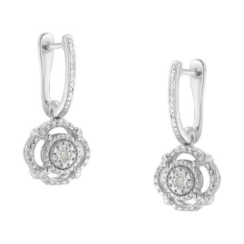 .925 Sterling Silver Miracle-Set Diamond Accent Drop and Dangle Earrings (I-J Color, I3 Clarity)-0
