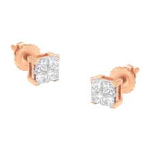 10K Gold Princess Diamond Composite Stud Earring (1/2 cttw, I-J Color, I1-I2 Clarity)-0