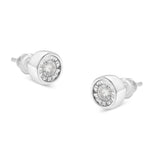 10K White Gold Diamond Floral Stud Earrings (3/8 cttw, I-J Color, I2-I3 Clarity)-0 thumbnail 1