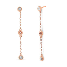 10K Rose Gold Plated .925 Sterling Silver 1/15 Cttw Diamond Dangle Earring (I-J Color, I3-Promo Clarity)-0
